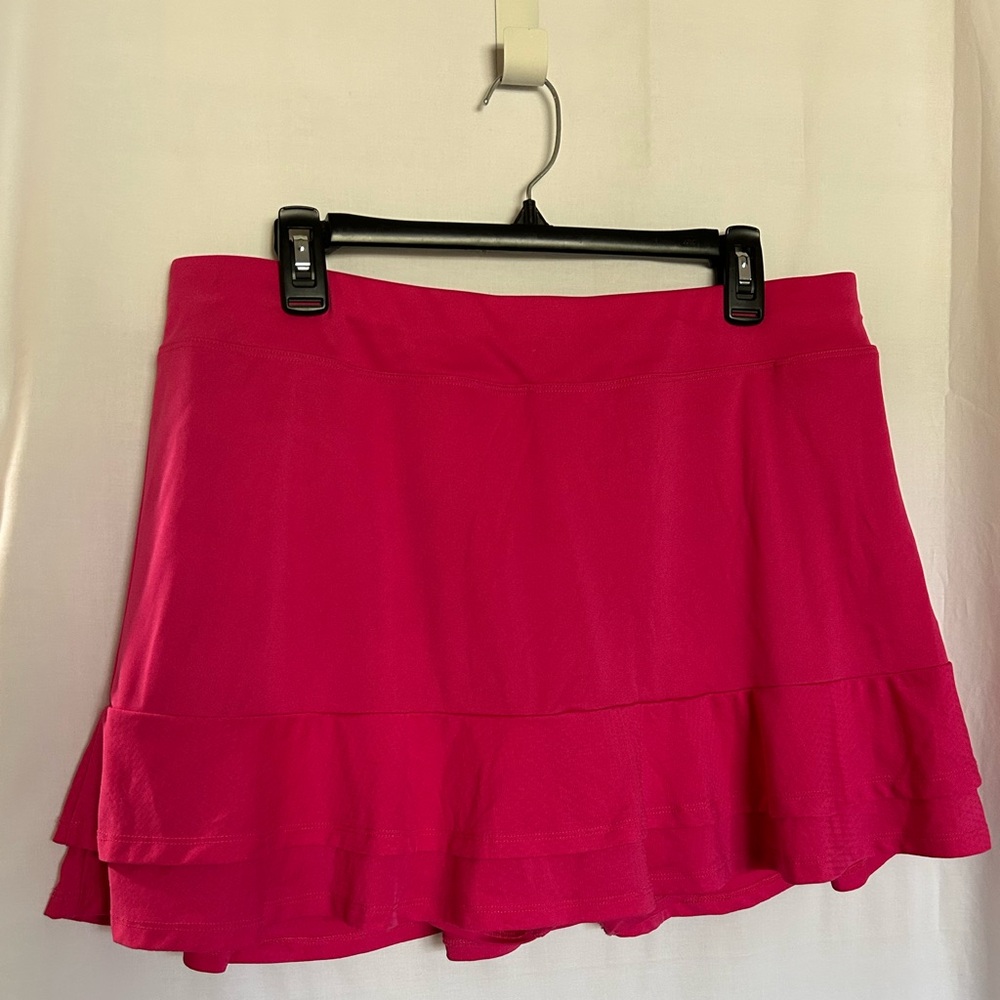 Grand Slam Performance- Vibrant Pink Tennis Skirt